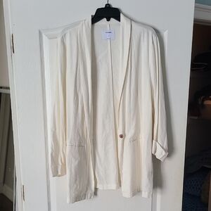 Old Navy Cream Linen Blend Women's Blazer